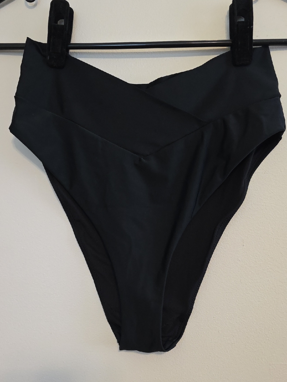 aerie Black High-Waist V-Waistband Bikini Bottoms Cheeky